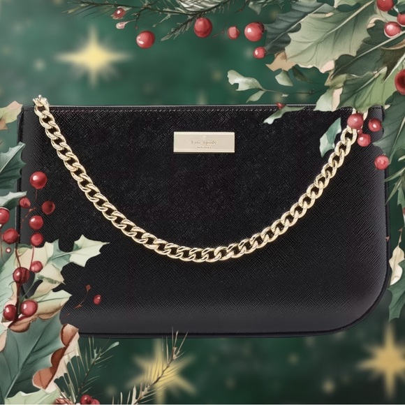 Kate Spade Kenzie Lilly Black Pochette Saffiano PVC Removable Strap - Picture 3 of 11